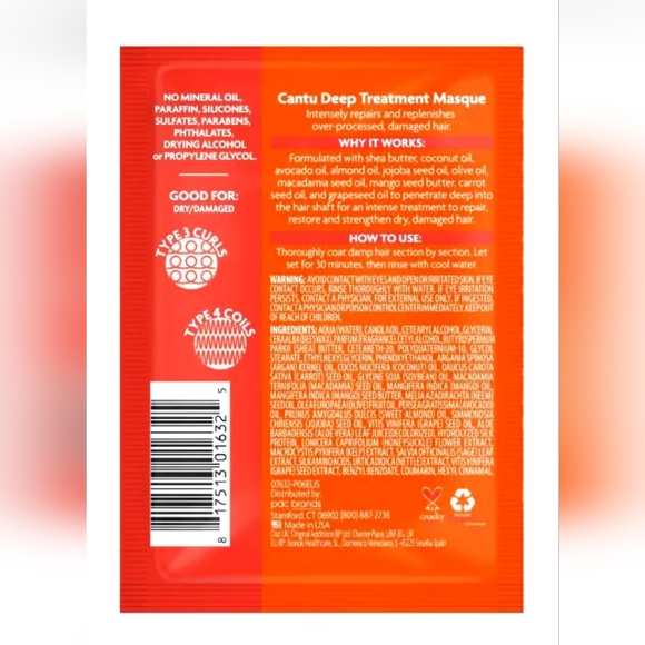 Cantu Shea Butter Deep Treatment Masque for Natural Curls & Waves 1.75oz (4 Pack - Picture 4 of 5